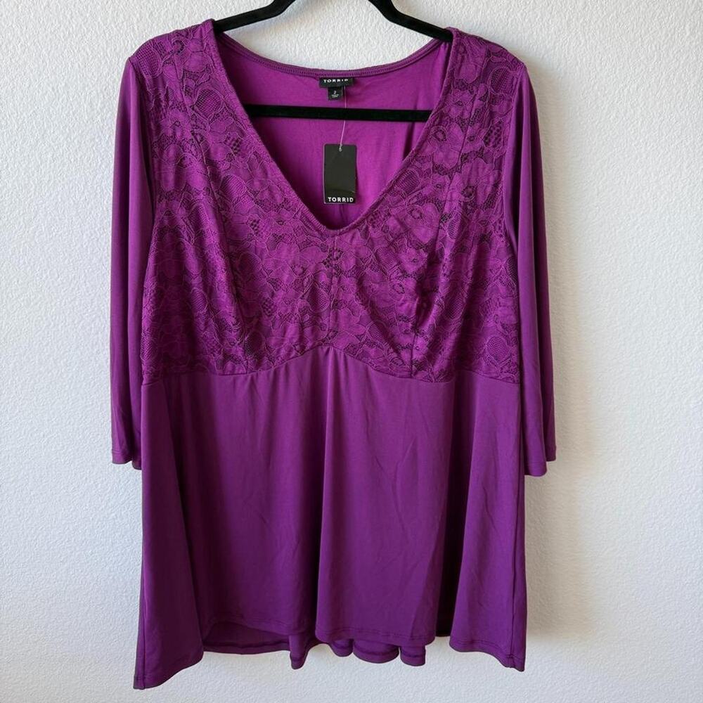Torrid purple lace babydoll top